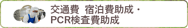 交通費　宿泊費助成・PCR検査費助成