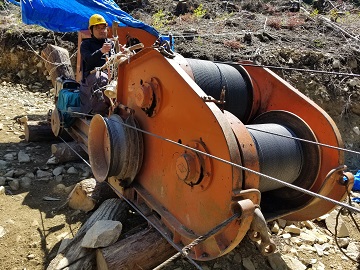 集材機運転には熟練が必要です