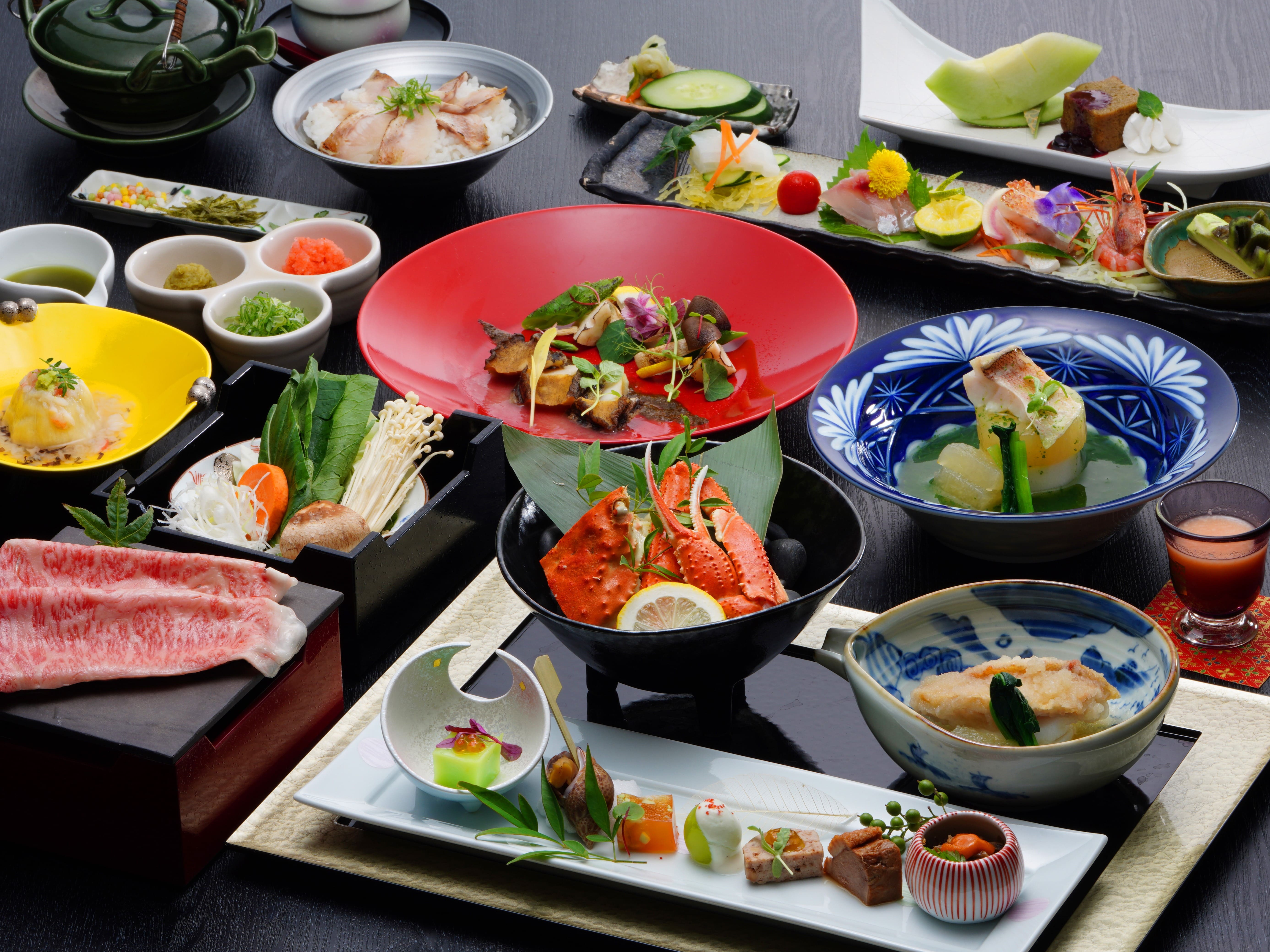 冬の会席料理。写真は2025年次の料理です。