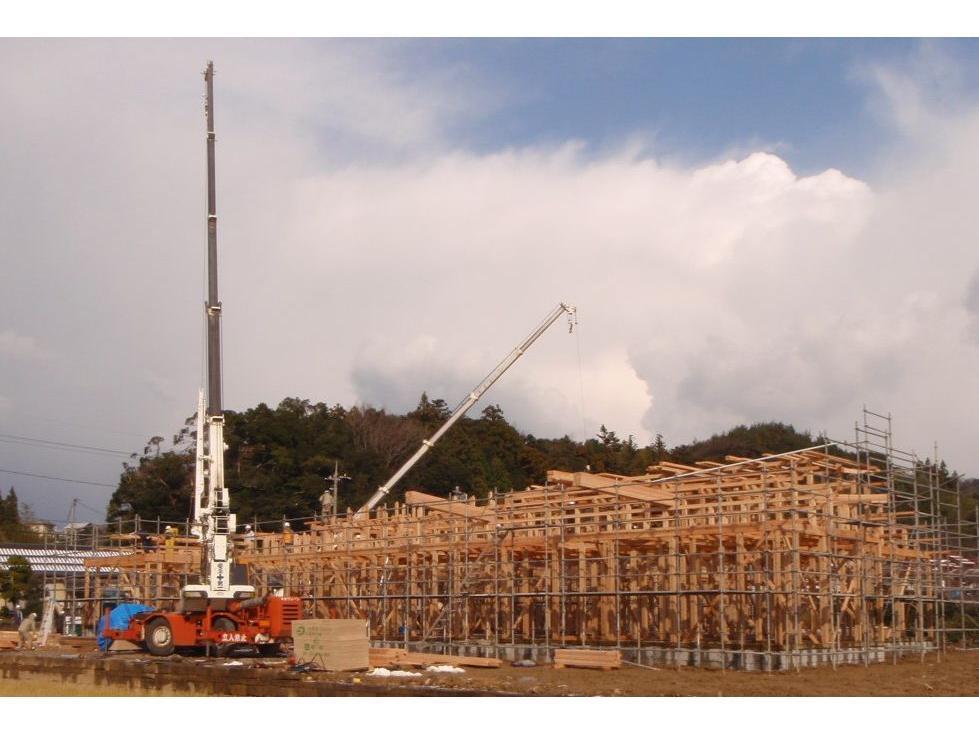 木造建築物建方作業状況