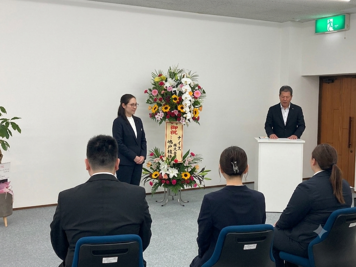 島根事務所　入社式